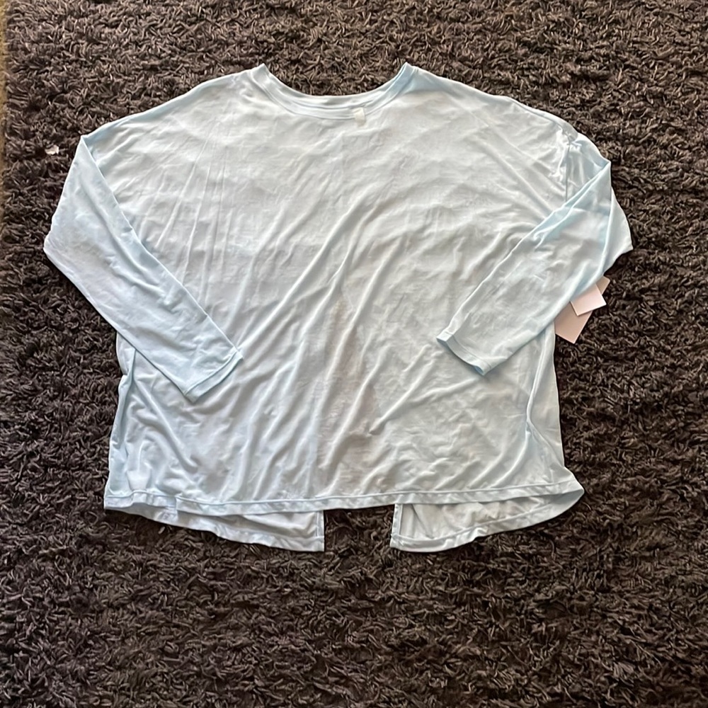 Light blue split back Zella top